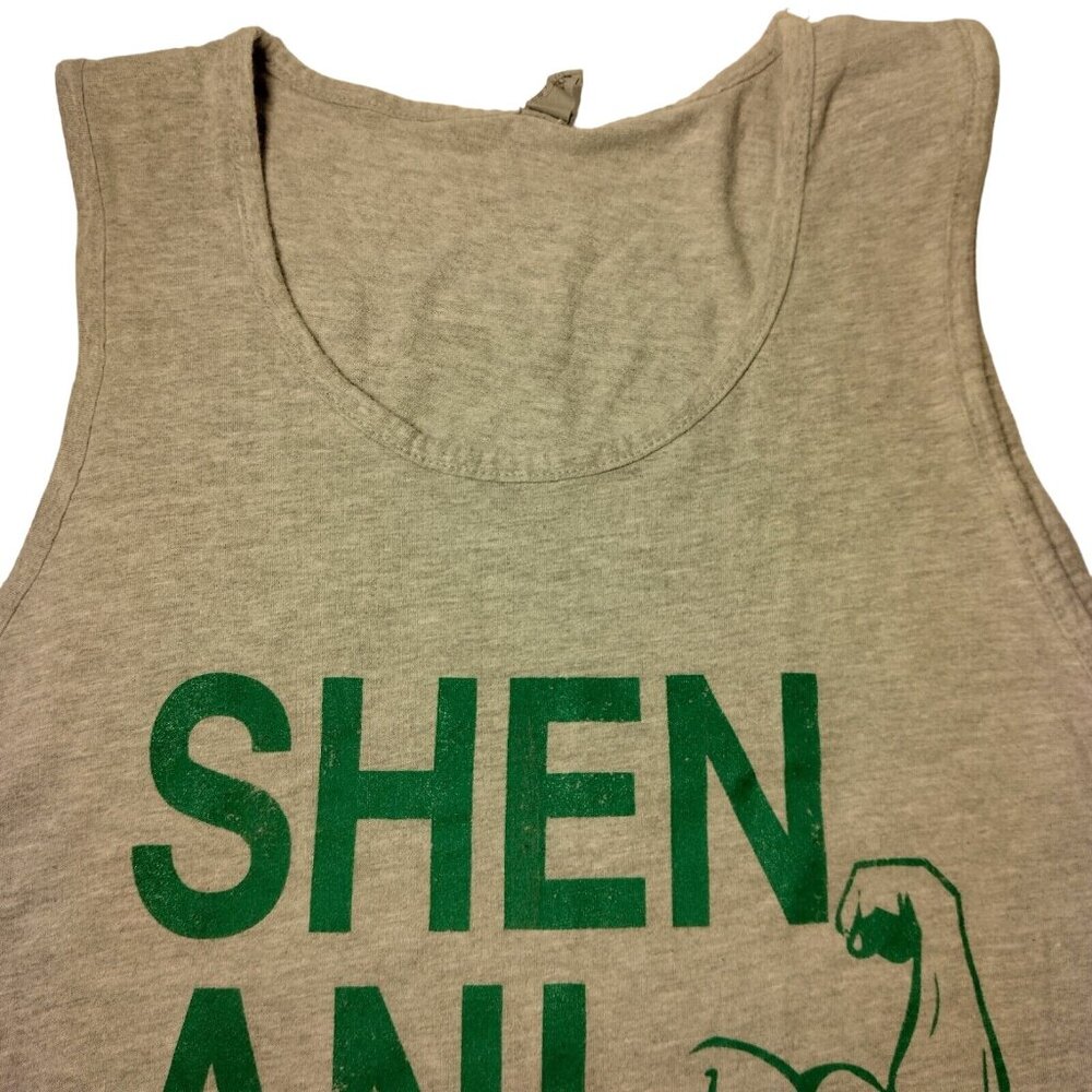 Shen Ani Gains Tank Top Men L Gray Green Irish Gealic Workout Shirt Gym - Picture 6 of 7